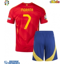Spain Alvaro Morata #7 Replica Home Minikit Euro 2024 Short Sleeve (+ pants)
